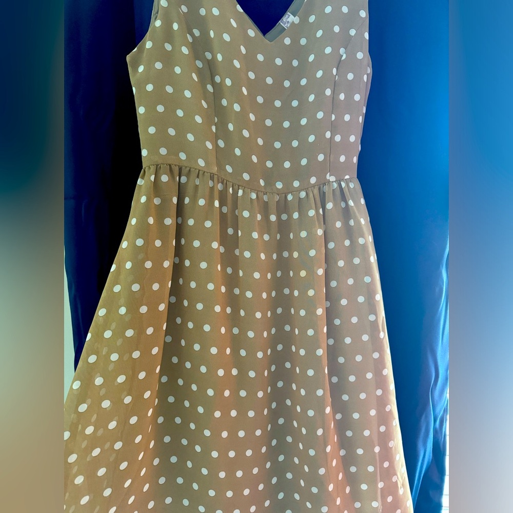 Tan and cream polka dot dress!